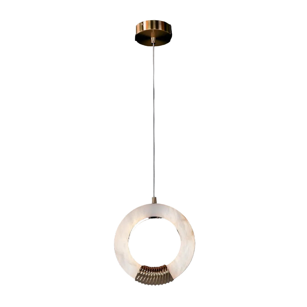 Bangela Medium Pendant Antique Brass Alabaster Lighting