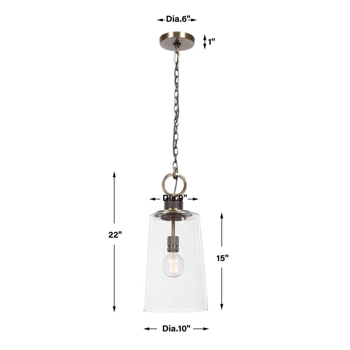 Rosston Brass Leather Industrial Mini Pendant