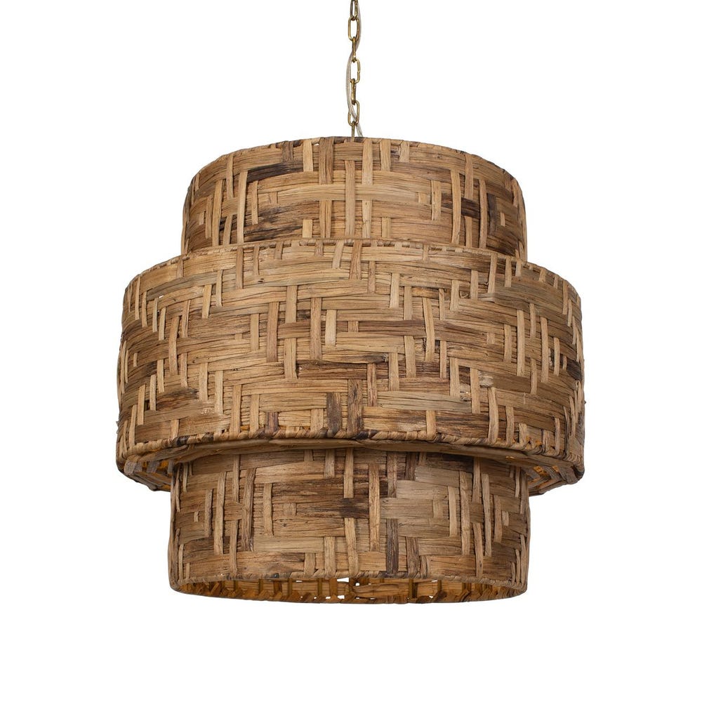Water Hyacinth Handwoven Four Light Pendant Fixture