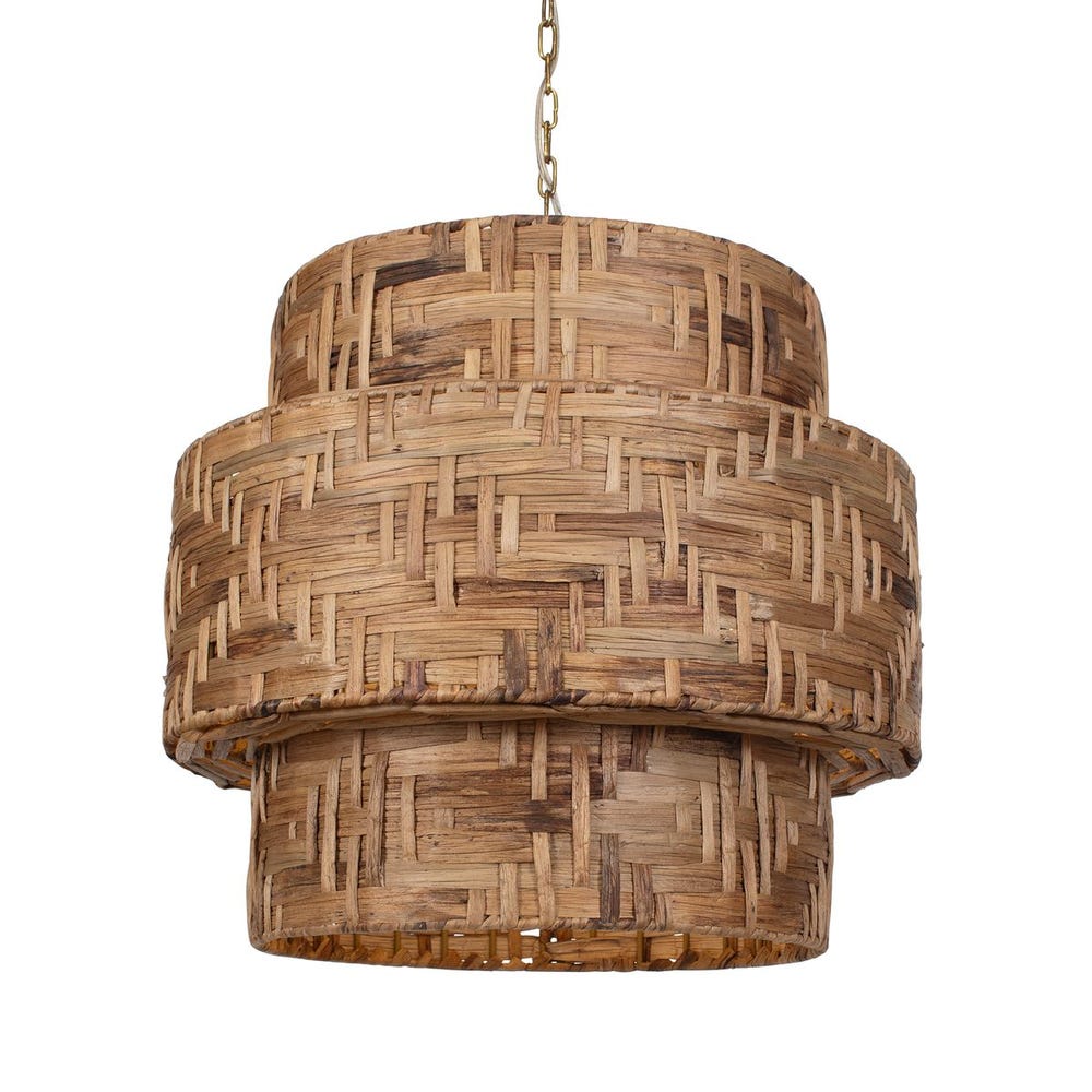 Water Hyacinth Handwoven Four Light Pendant Fixture