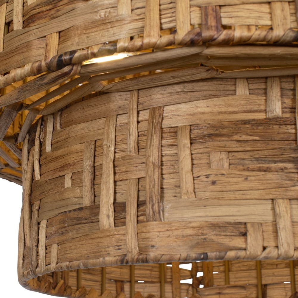 Water Hyacinth Handwoven Four Light Pendant Fixture