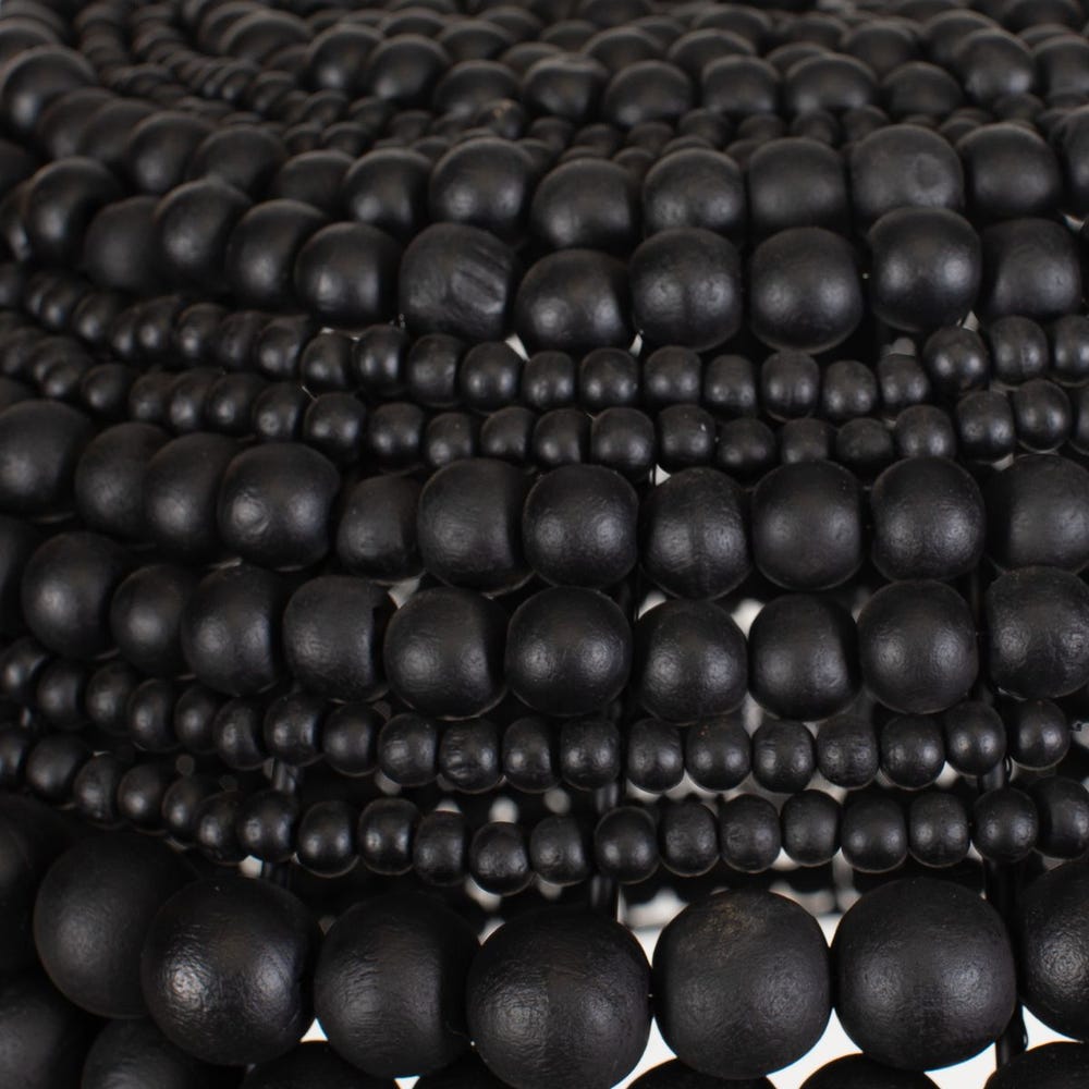 Persephone Black Wooden Beaded Pendant Light