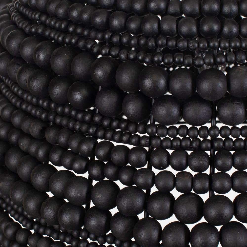 Persephone Black Wooden Beaded Pendant Light