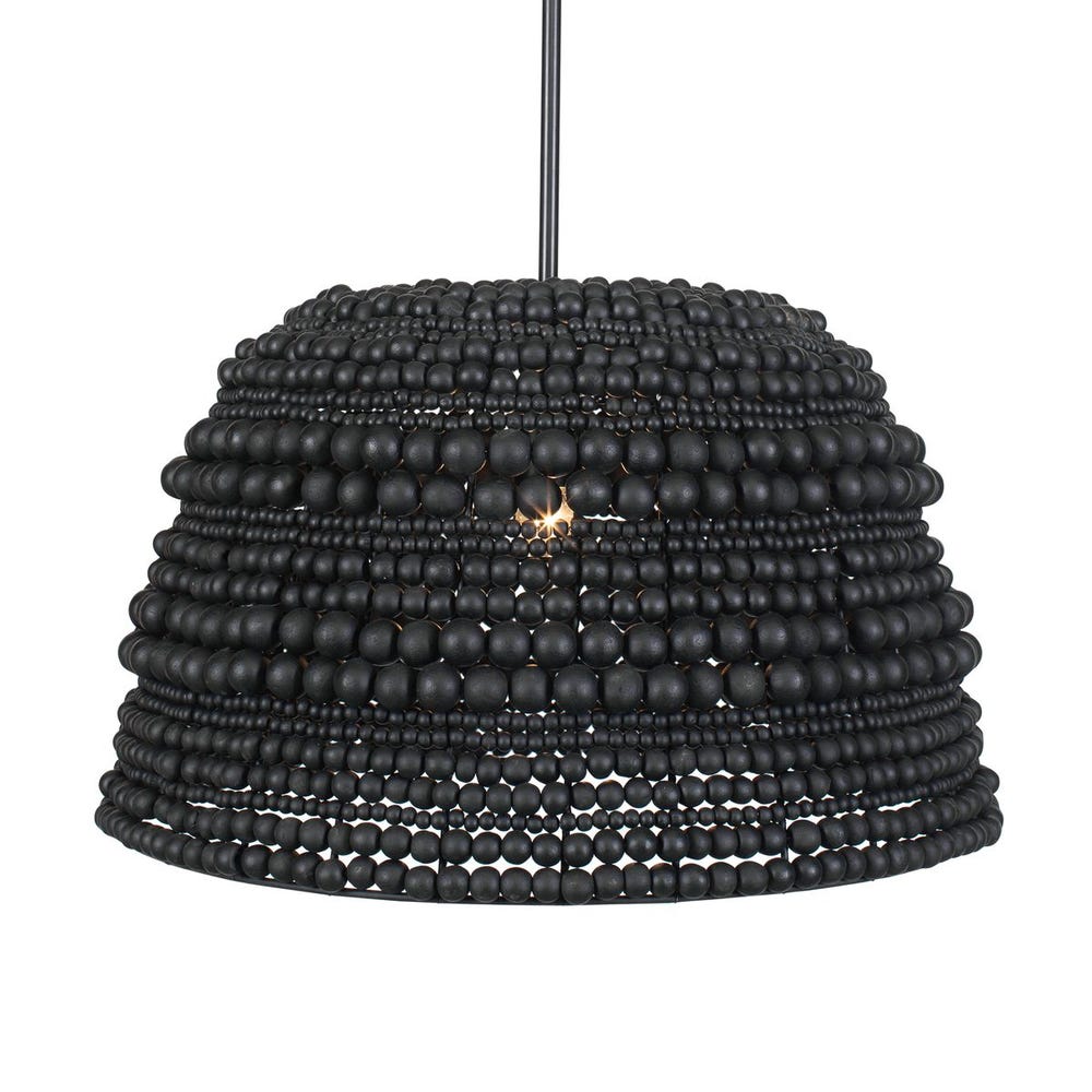 Persephone Black Wooden Beaded Pendant Light
