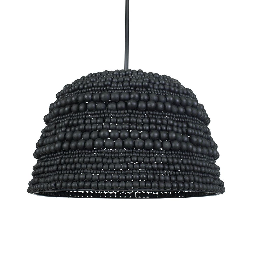 Persephone Black Wooden Beaded Pendant Light