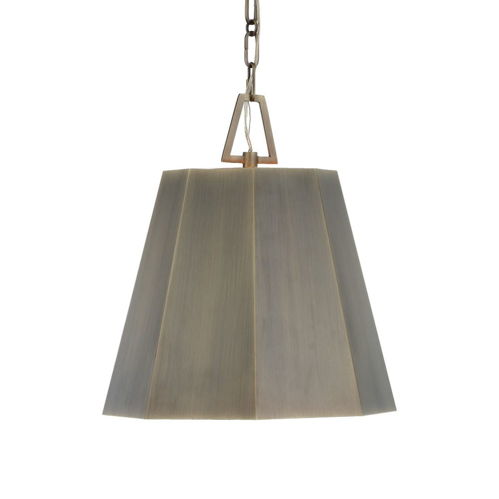 Granada Hexagon Brass Pendant with Weathered Finish