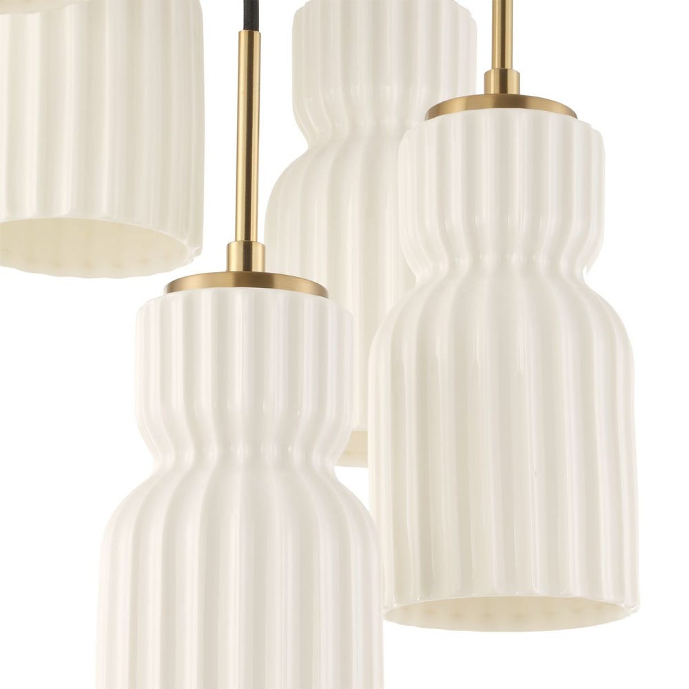 Vanier Ceramic Five Light Cluster Pendant