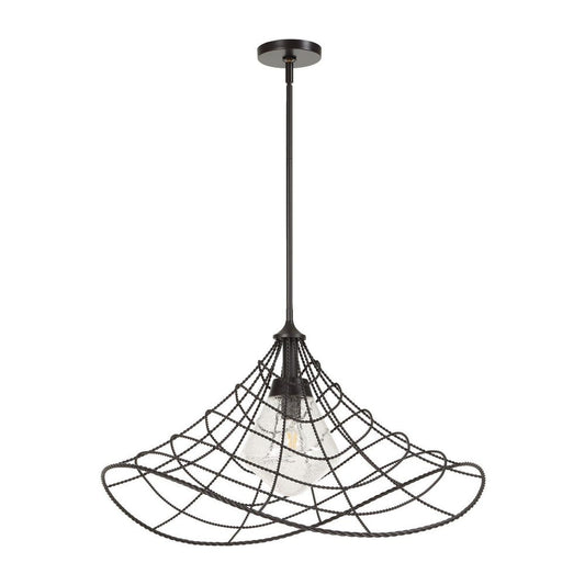 Whirlwind Bronze Twisted Metal Indoor Outdoor Pendant
