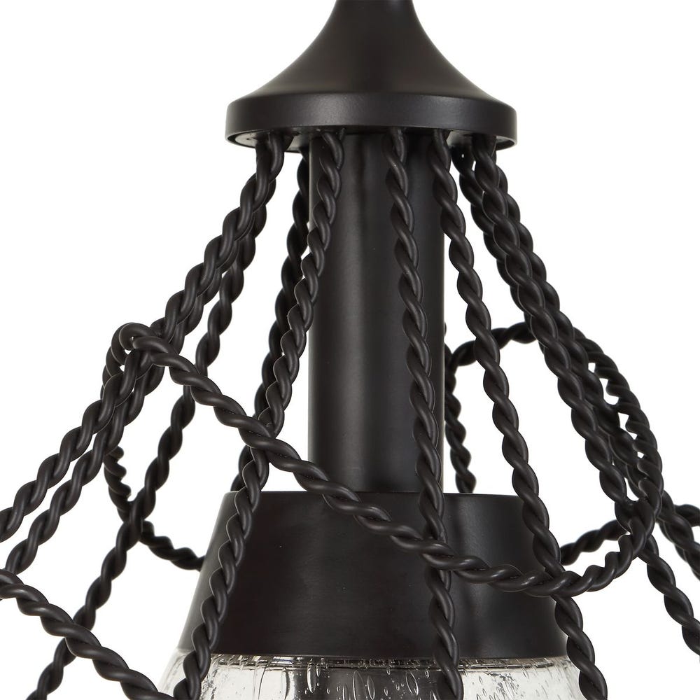 Whirlwind Bronze Twisted Metal Indoor Outdoor Pendant