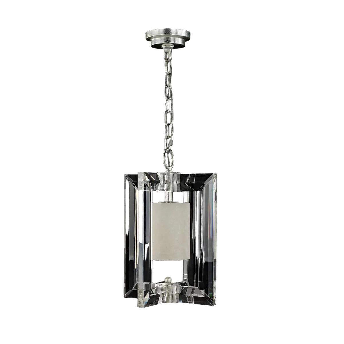 Lucan Small Pendant Distressed Silver Crystal Alabaster