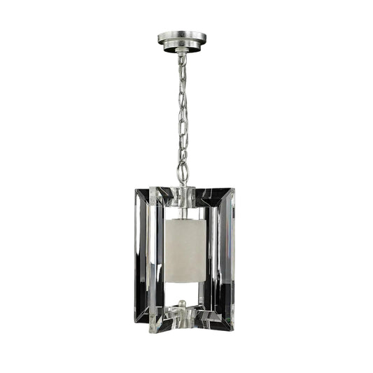 Lucan Small Pendant Distressed Silver Crystal Alabaster