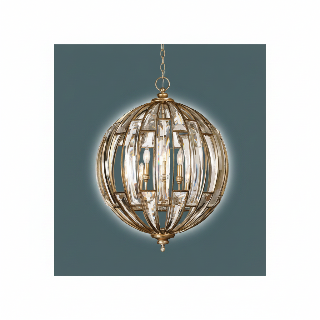Vicentina Crystal Sphere Six Light Pendant