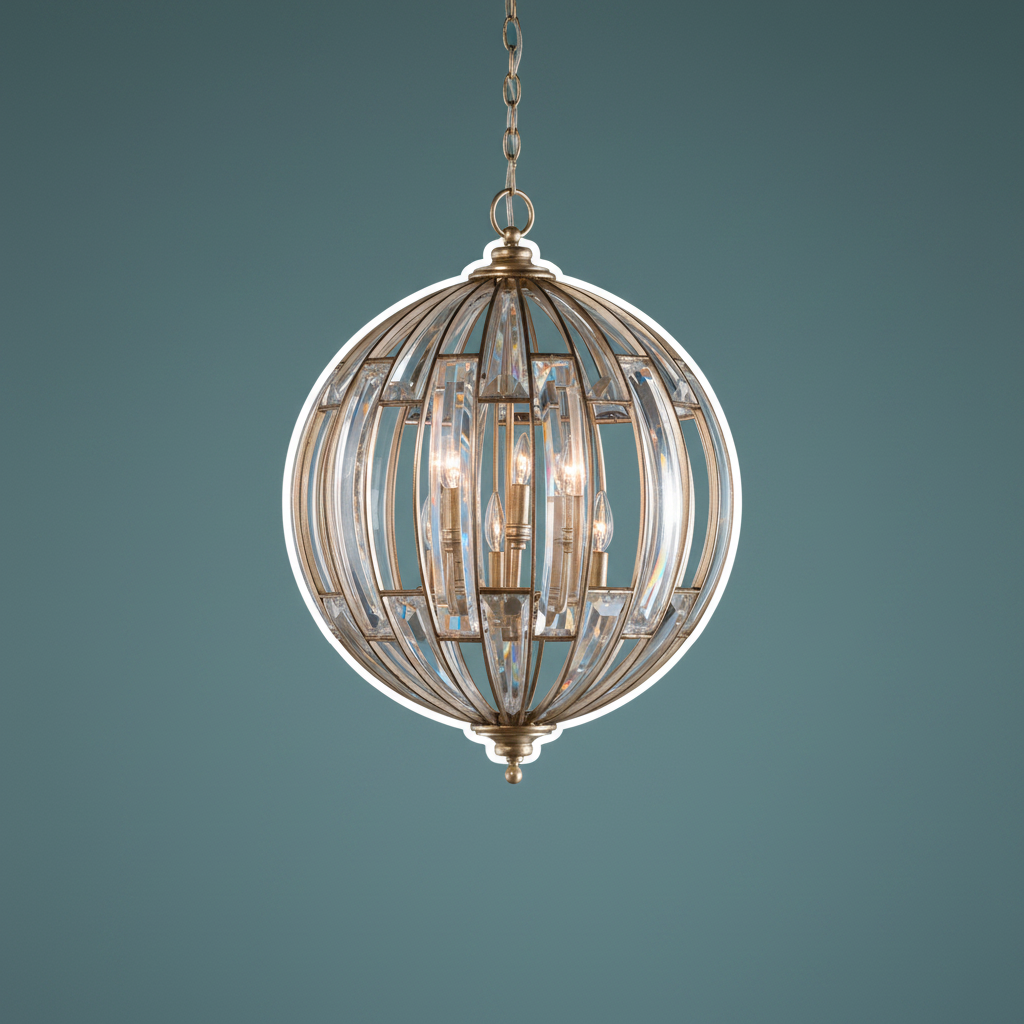Vicentina Crystal Sphere Six Light Pendant