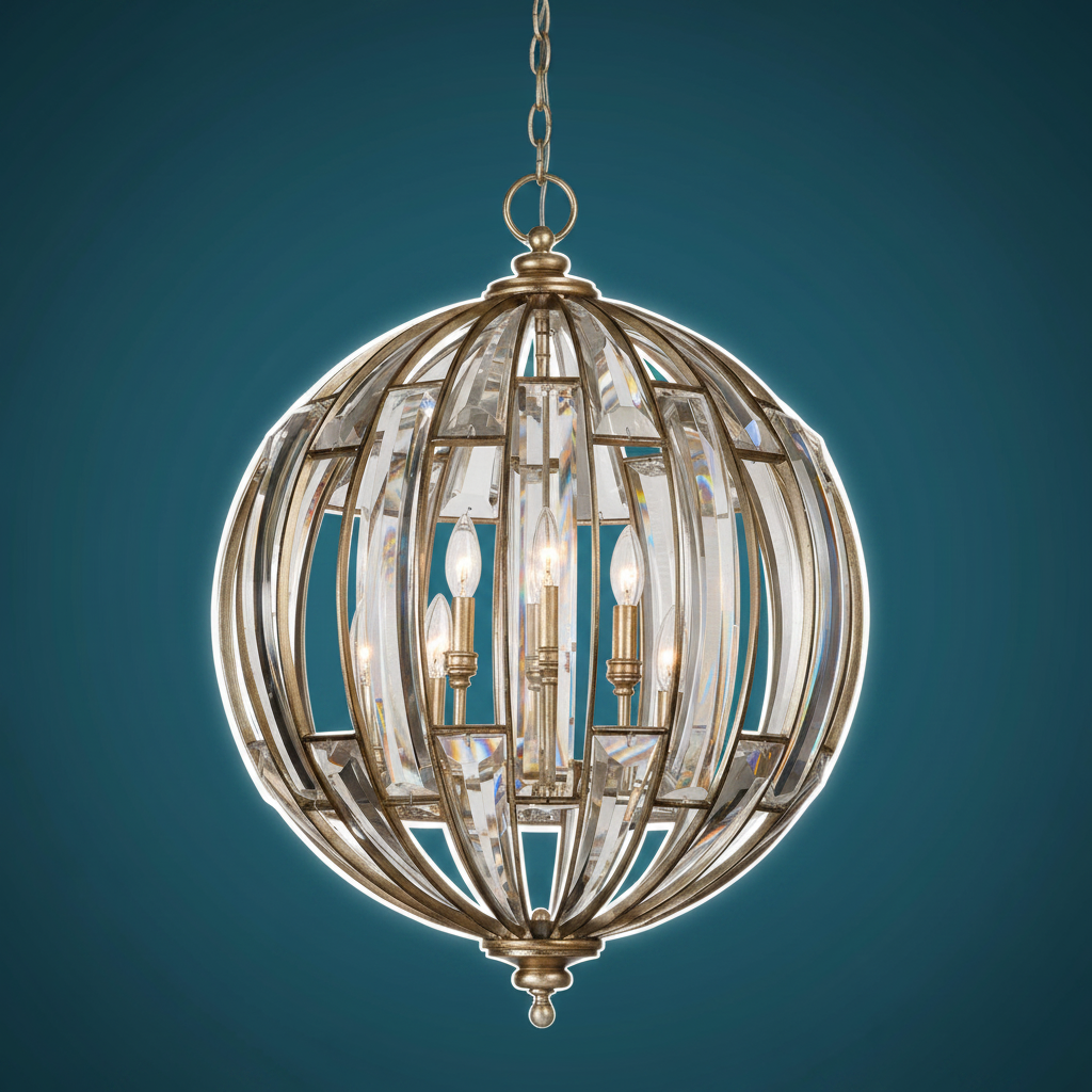 Vicentina Crystal Sphere Six Light Pendant