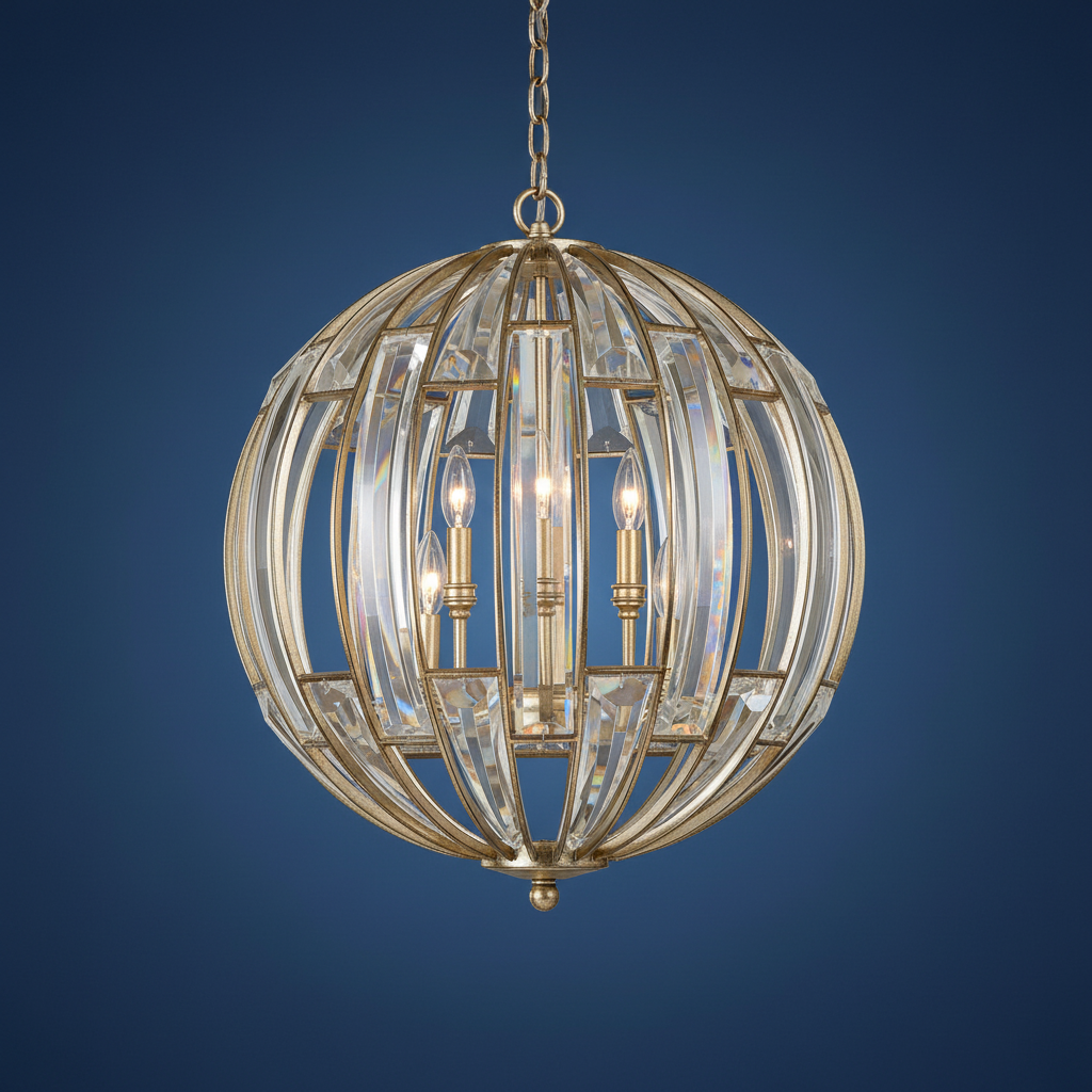 Vicentina Crystal Sphere Six Light Pendant