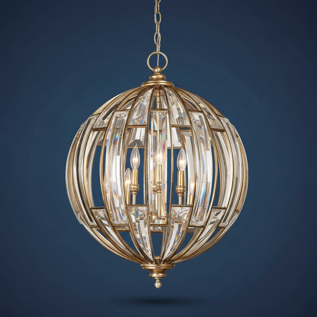 Vicentina Crystal Sphere Six Light Pendant
