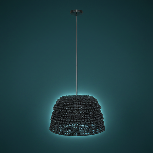 Persephone Black Wooden Beaded Pendant Light