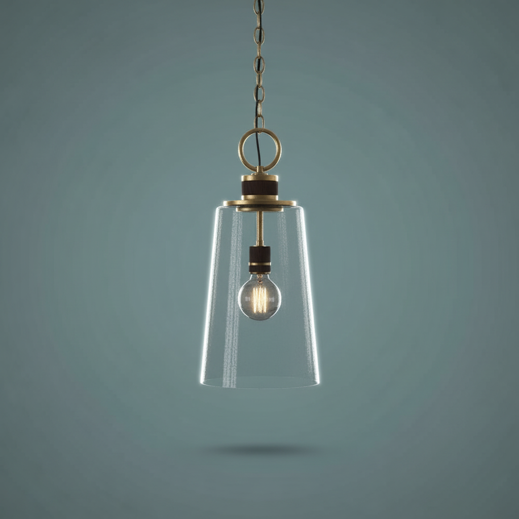 Rosston Brass Leather Industrial Mini Pendant